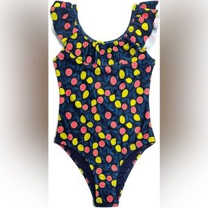 SHEKINI girls Scoop Neck Ruffle One Piece Swimsuit child swimwear size 8/10 NWT